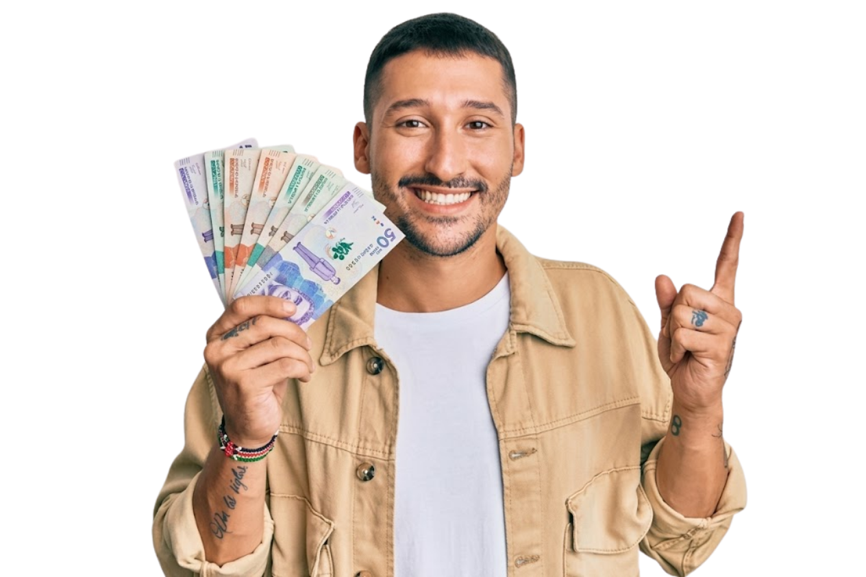 Persona mostrando dinero